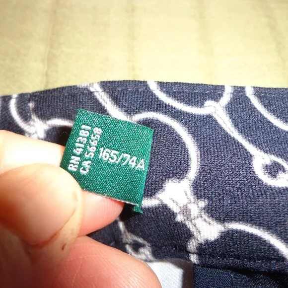 NWOT Ralph Lauren Equestrian Straight Leg Pant 6 Horse Bit Zip Navy/Wht - Picture 12 of 16